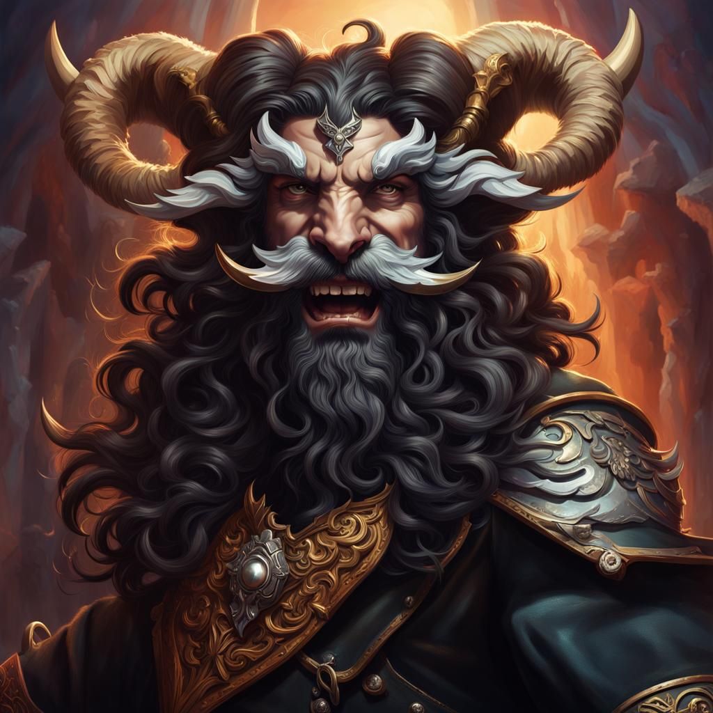 Aristocratic Satyr Portrait in D&D Style