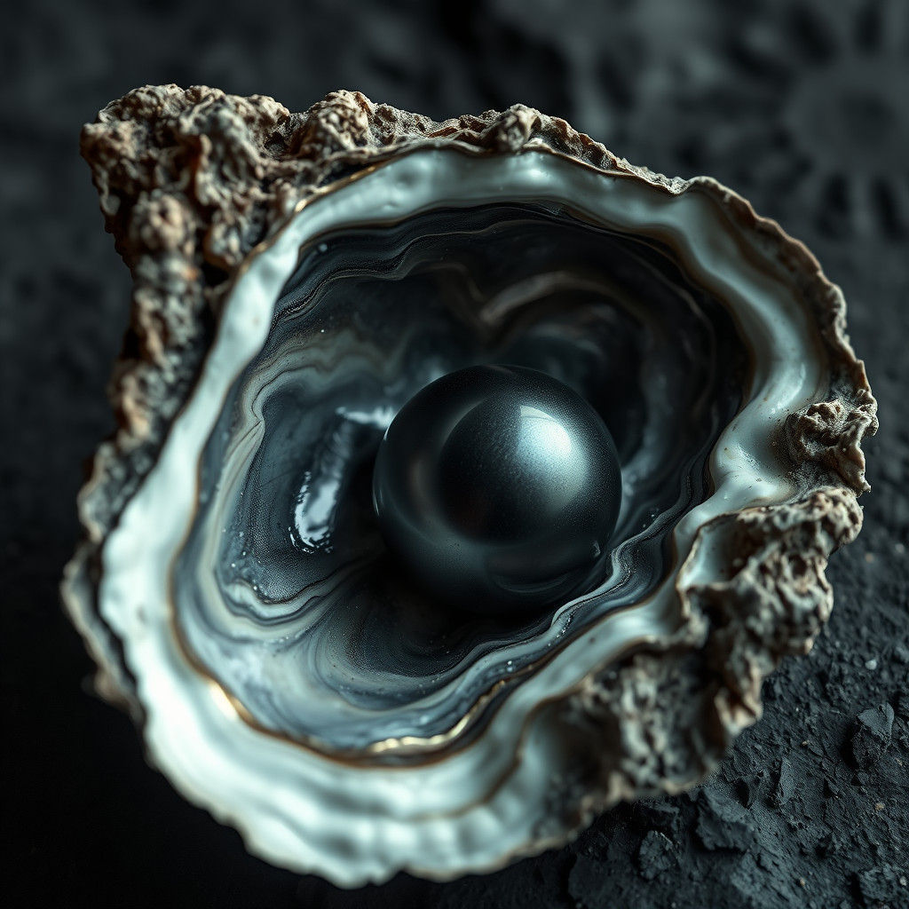 Black Pearl Oyster in Hyperrealistic Digital Art