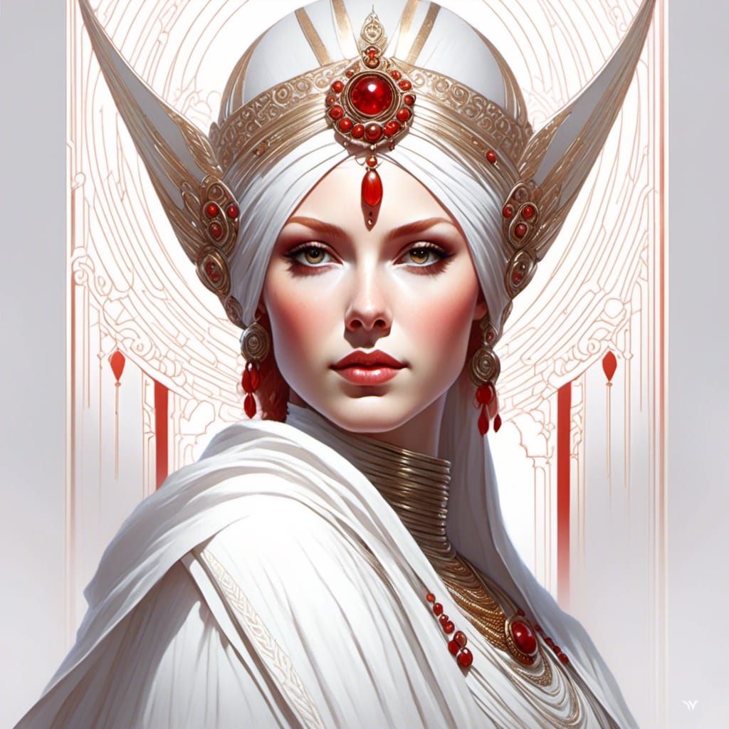 Hyperrealistic Jedi Lady Portrait in Toga