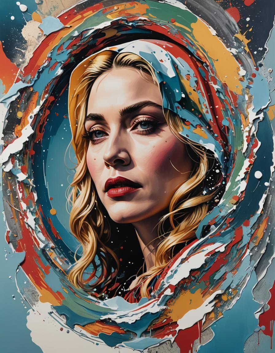 Madonna Portrait as Colorful Screen Print