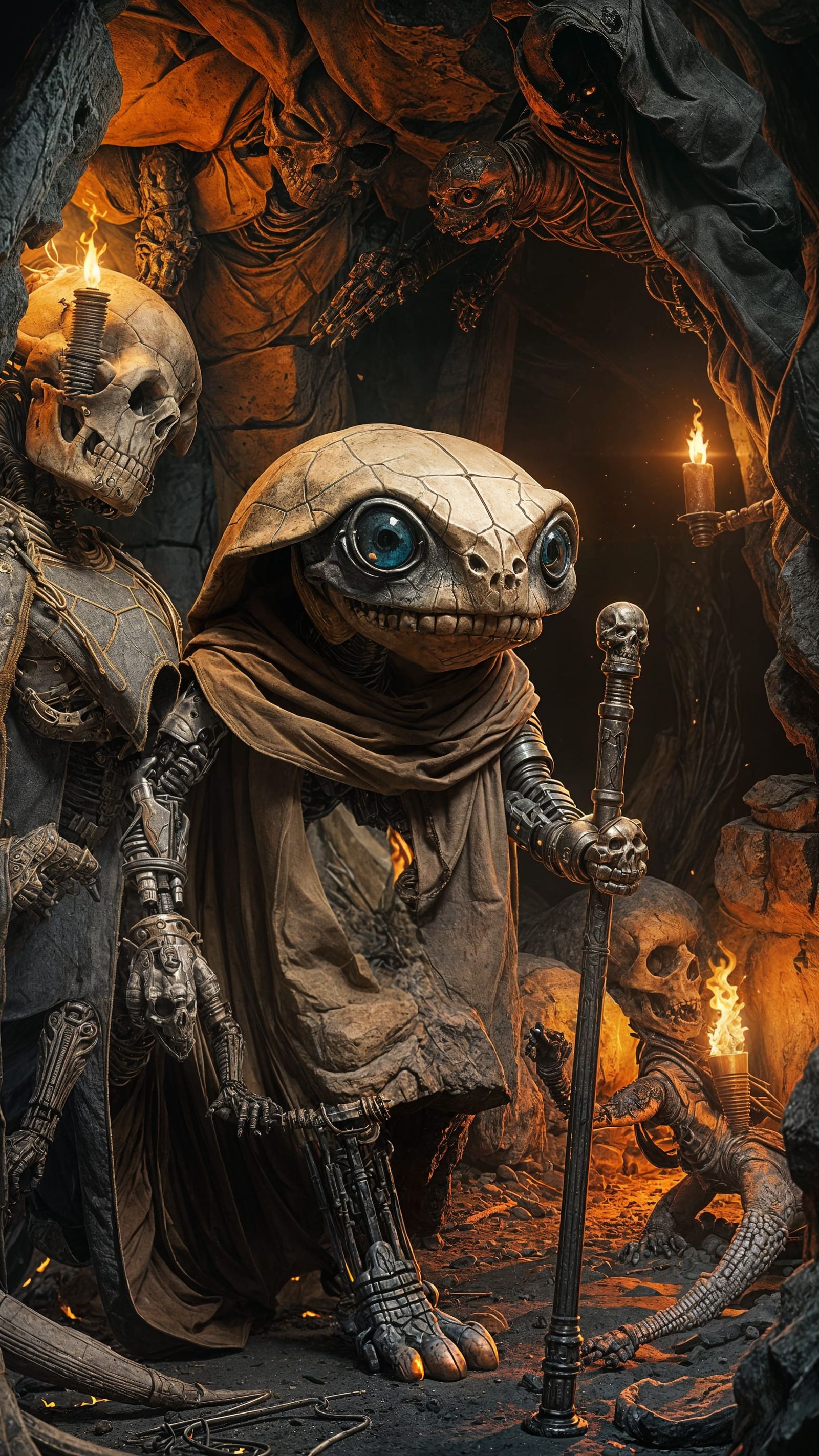 Cybernetic Turtle Mage in Skull Catacombs