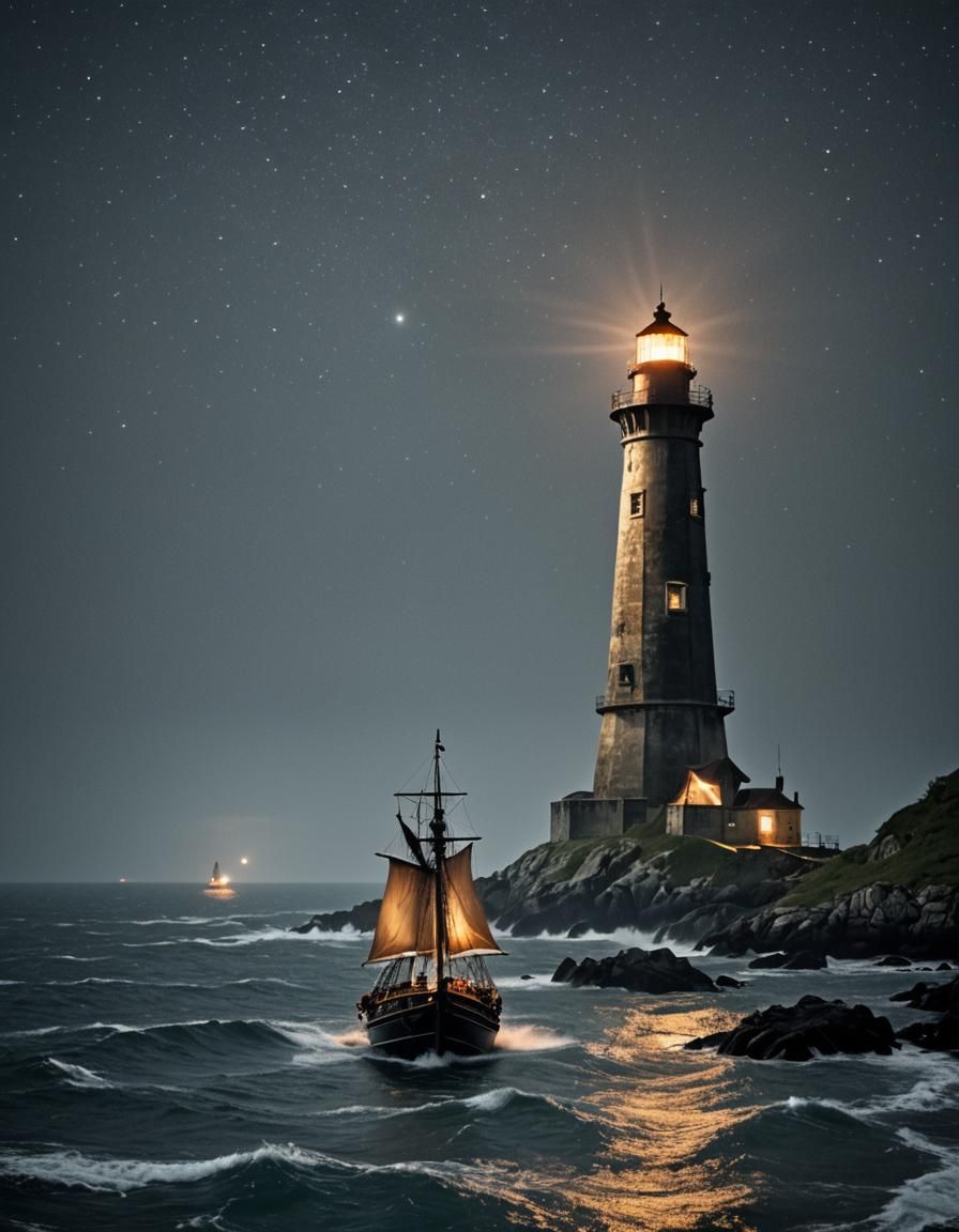 "Bateau de pirate dans une mer déchaînée toutes les lanterne...