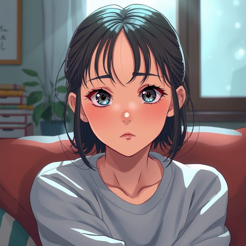 Manga-Inspired Girl Captivates with Intense, Tender Expressi...