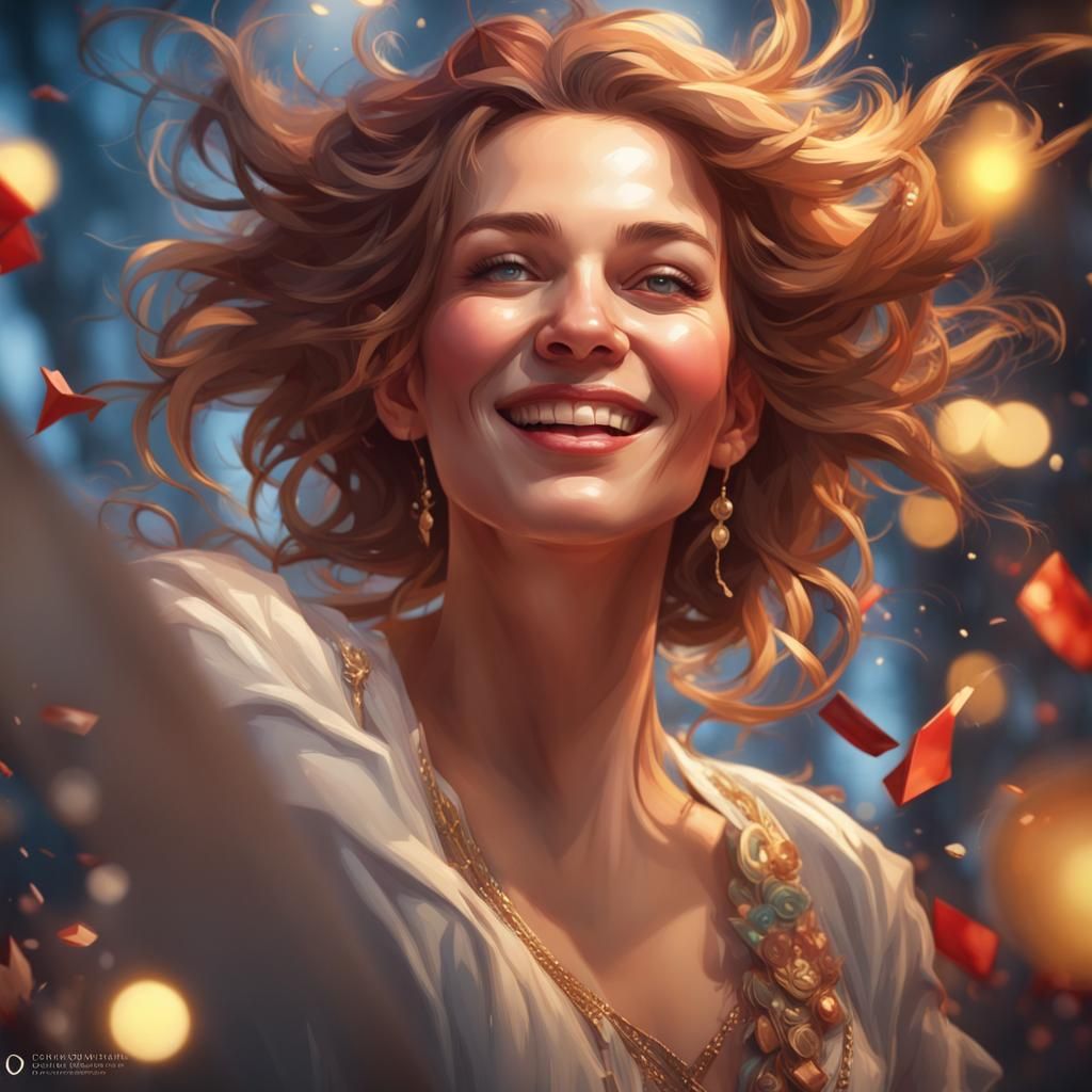 Danish New Year Celebration Portrait in Hyperdetailed Style