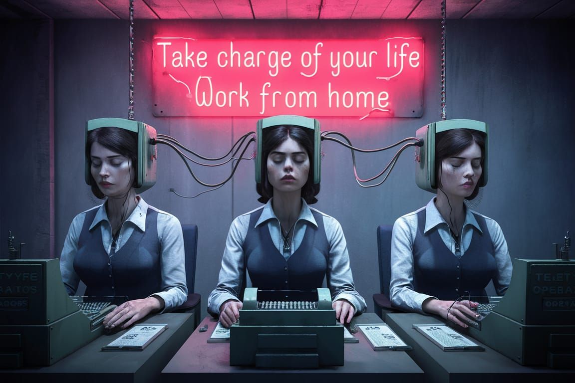 Dystopian Teletype Operators in Industrial Setting