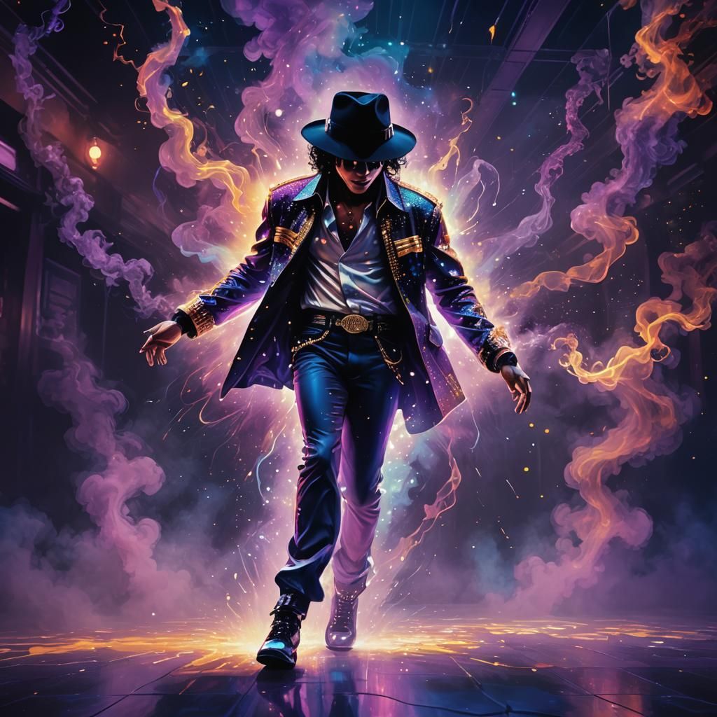 Michael Jackson Moonwalking: Digital Fantasy Art