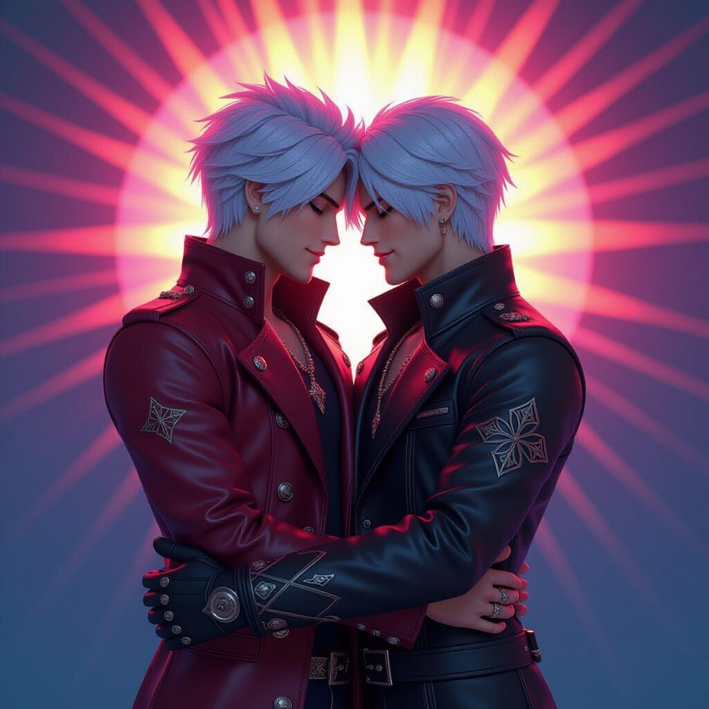 Romantic Embrace in Pixar-esque 3D Style