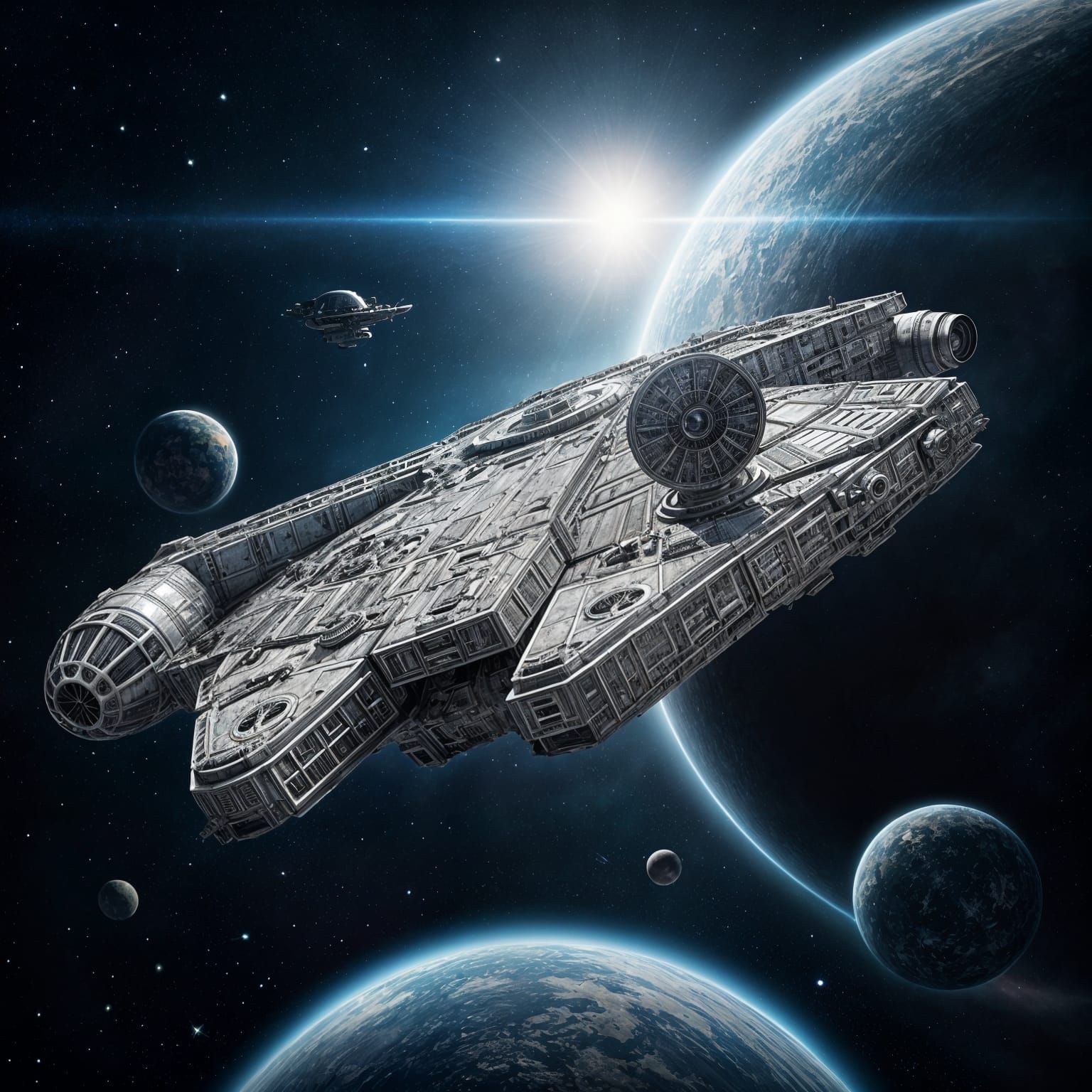 Millennium Falcon in a Hyper-Realistic Universe
