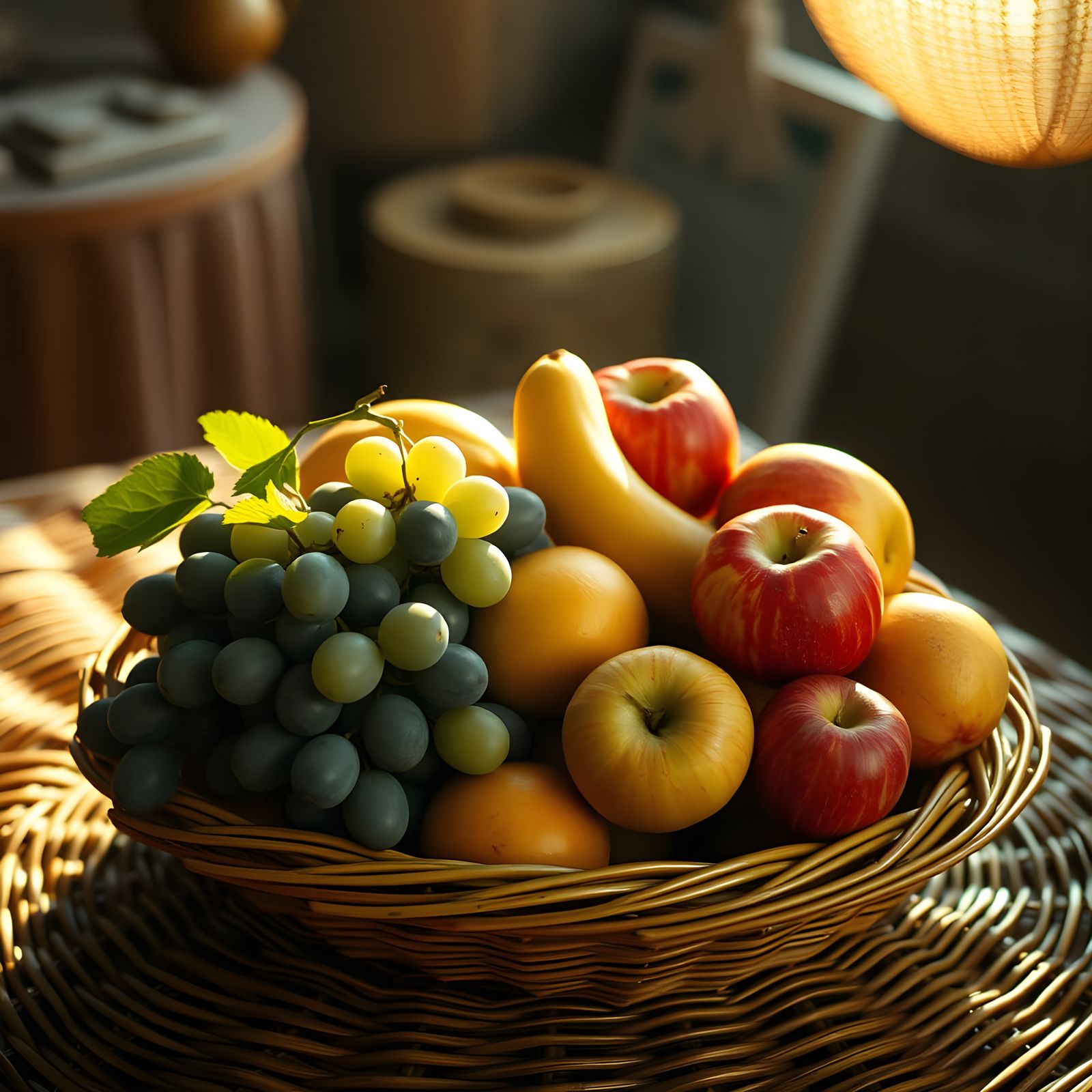 Hyperrealistic Fruit Basket in Cinematic Lighting