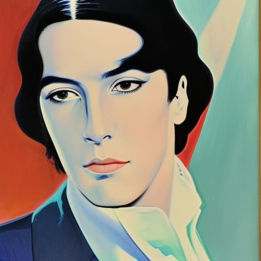 Androgynous Assassin in Silk Shirt, Illustration Art