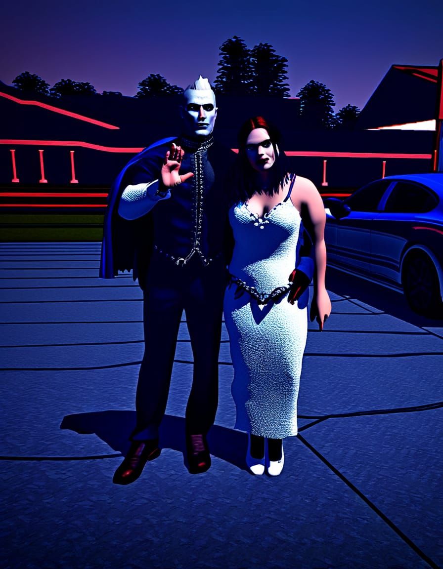 Gothic Vampire Couple in Dark Fantasy Art