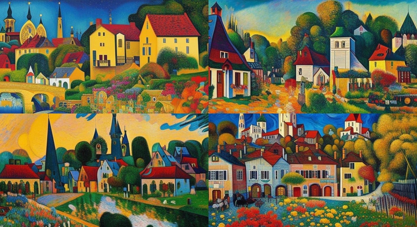 Picturesque Village Inspired by Art Masters