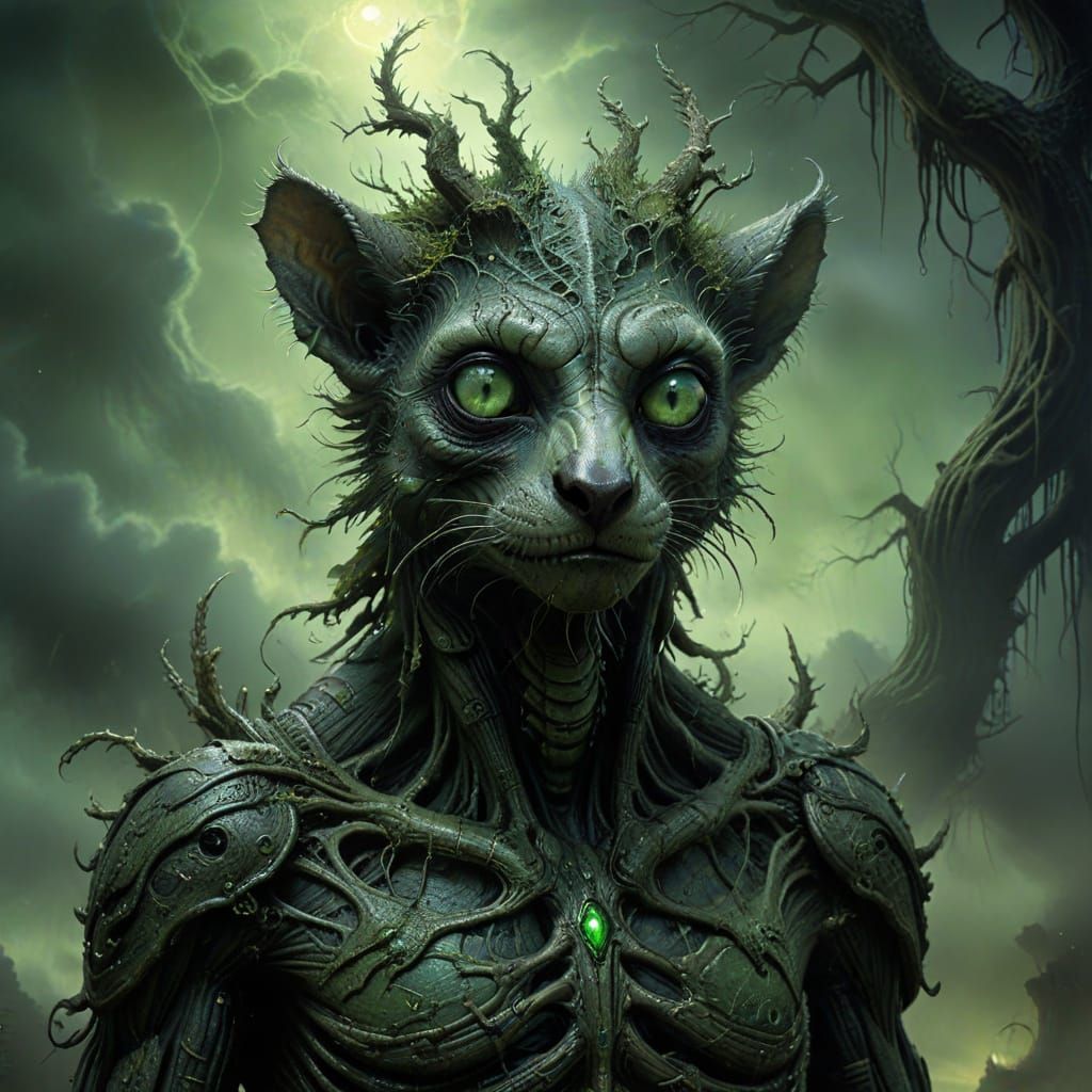 Ethereal Lemur Portrait in Swirling Mists