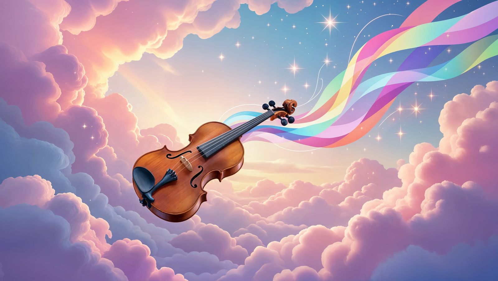Ethereal Violin Soars in Celestial Dreamscape