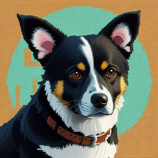 Charming Pixel Art Dog Illustration