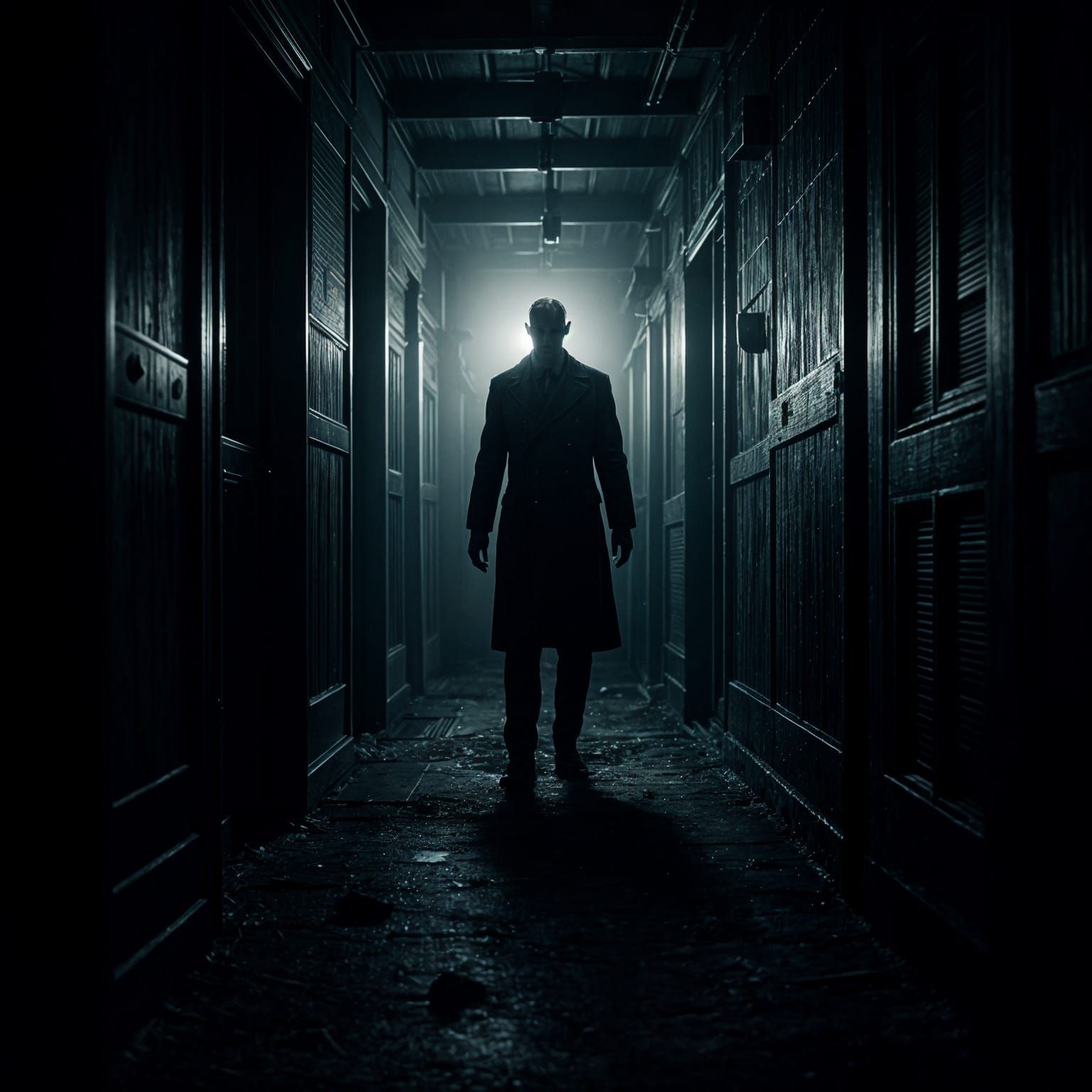 Macabre Creature in Dark Alley: Morbid Scene