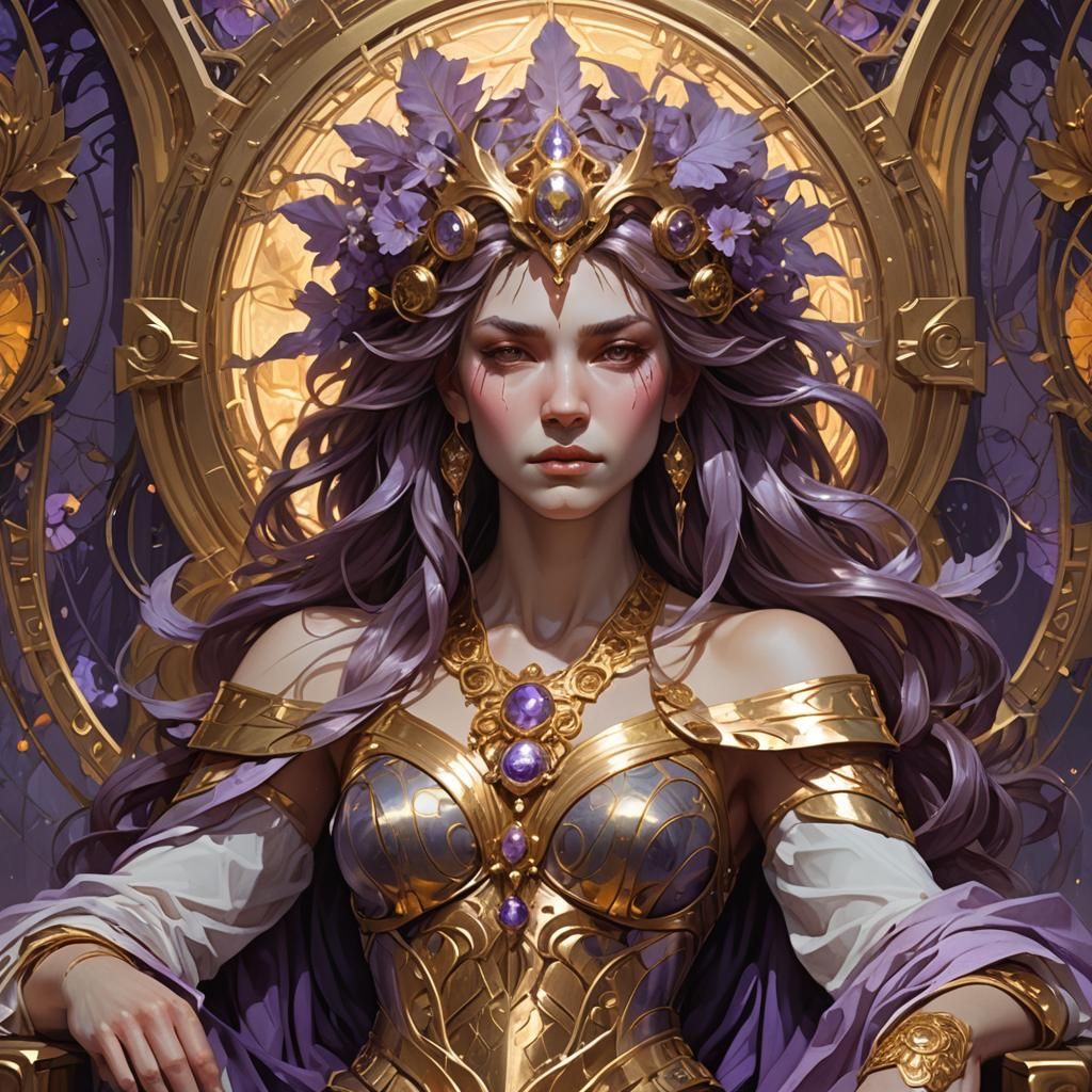 Majestic Deity Portrait with Intricate Divine Filigree