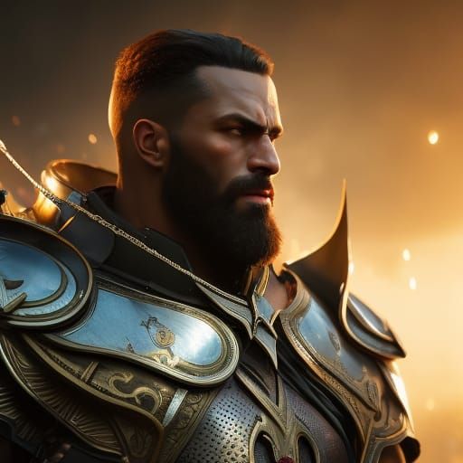 Dark Fantasy Hoplite Portrait in Hyperrealistic Style