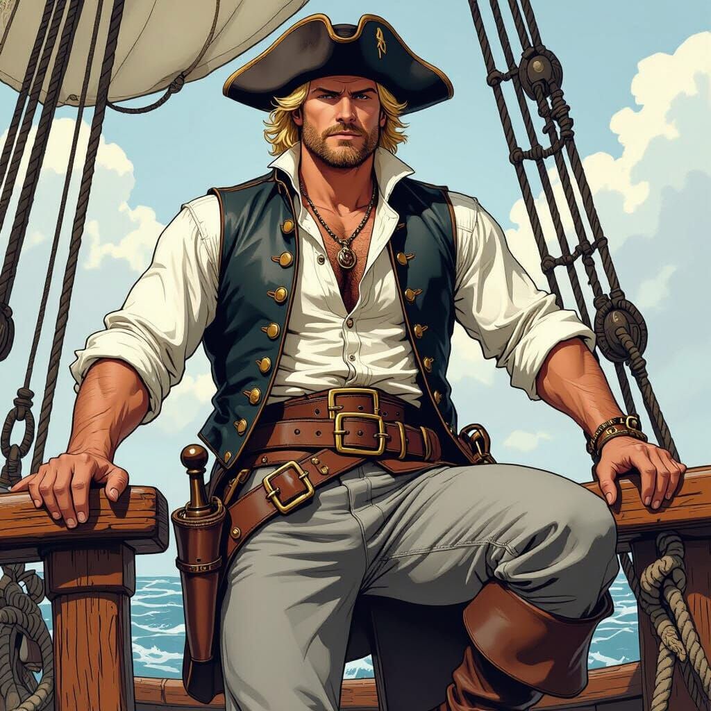 1700s Mariner in Comic Book Style