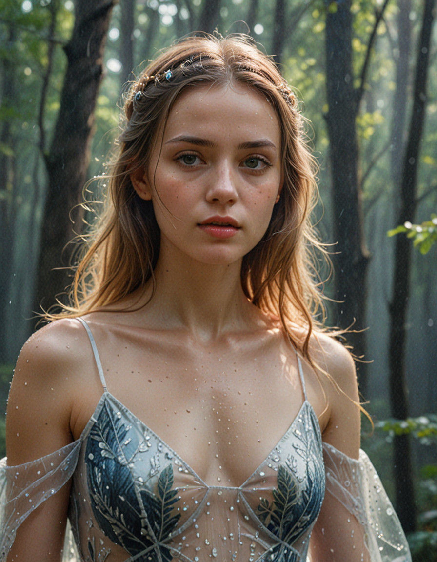 Realistic Portrait in Soft Focus, Misty Forest