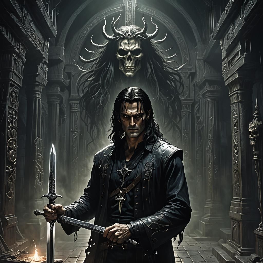 Ash Williams as Satanic Priest in Dark Fantasy Anime