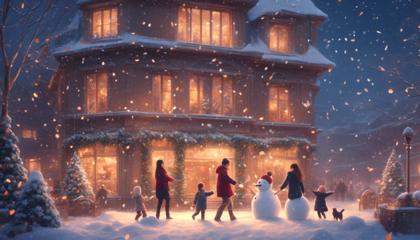 Family Fun: Building a Snowman on Christmas