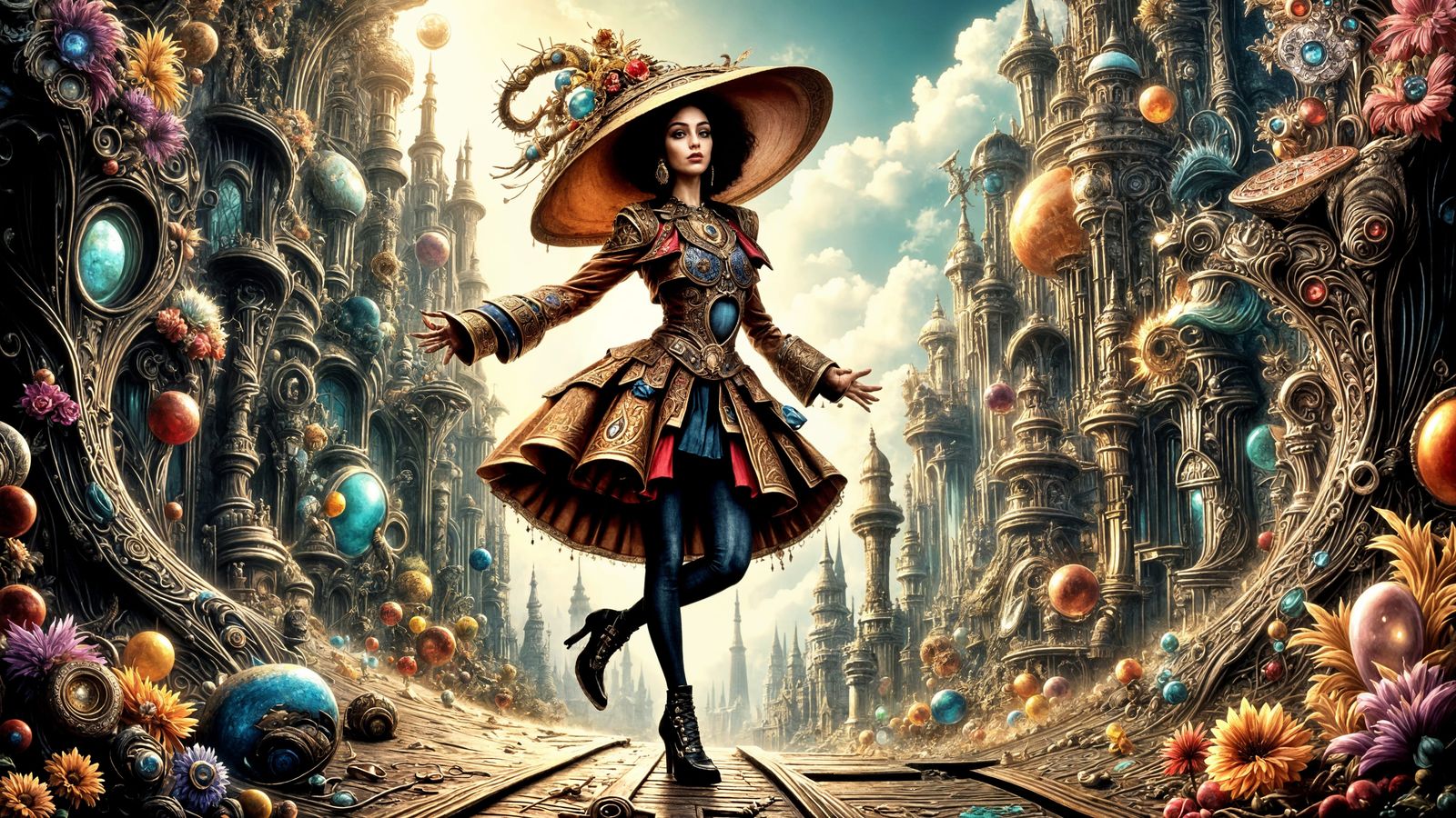 Elegant Fairy Godmother in Whimsical Discworld Couture