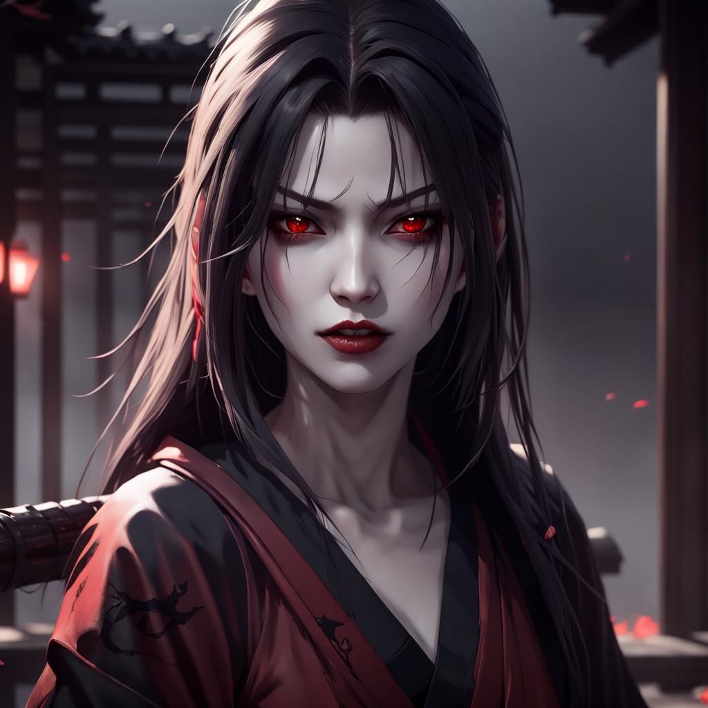 Vampire Ninja in Dark Anime Style