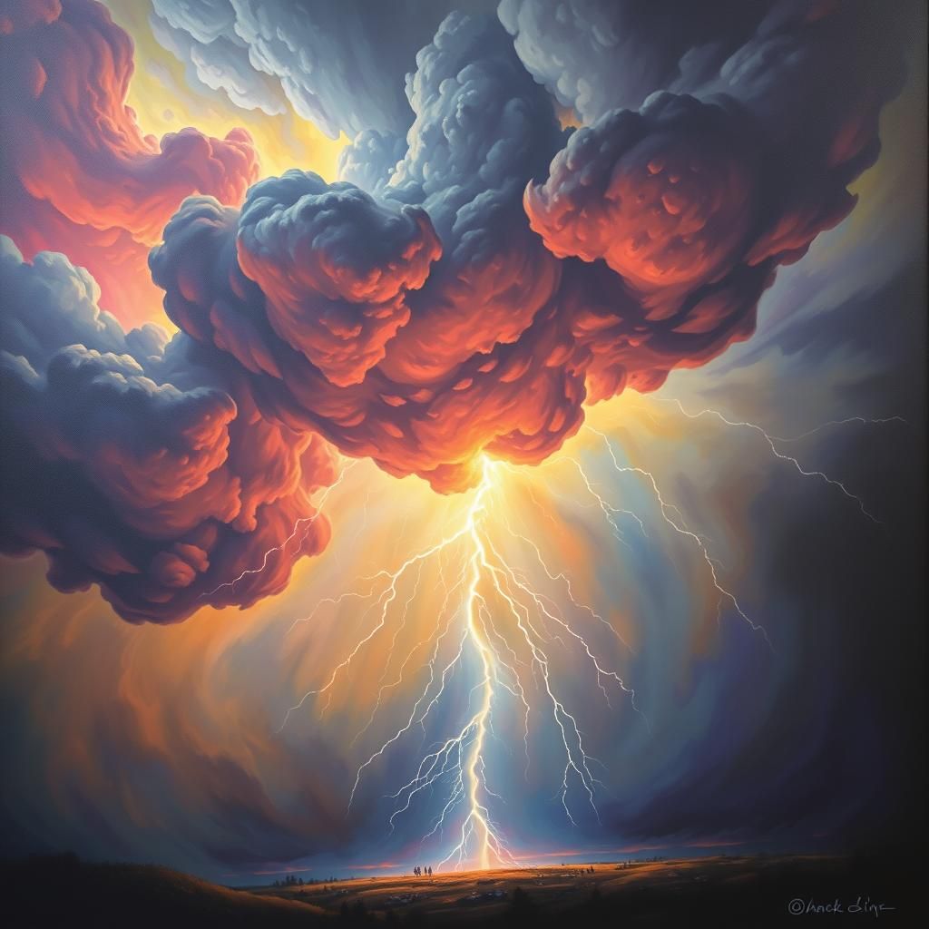 Surreal Lightning Strike: A Dreamlike Masterpiece
