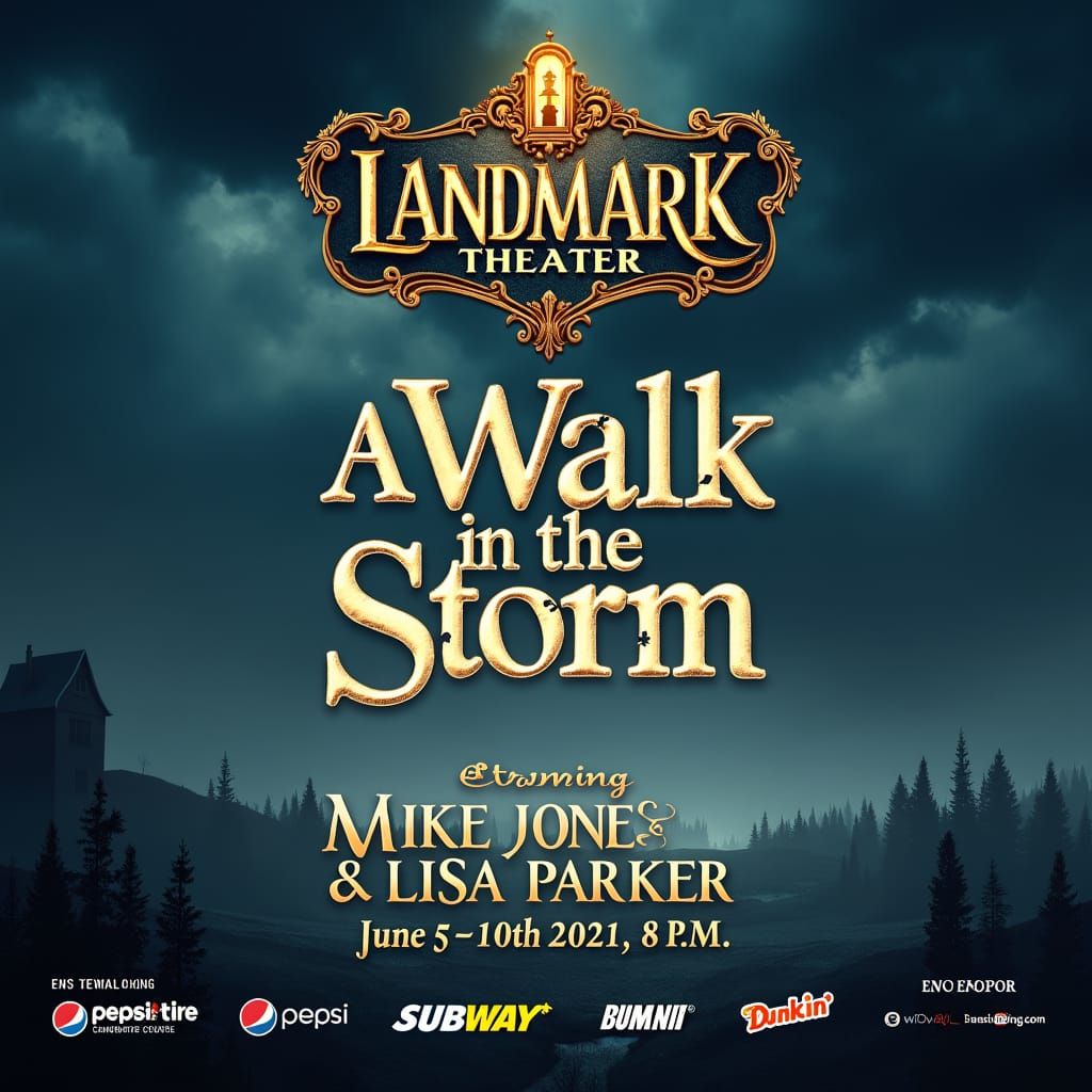 Dramatic Theater Poster in Hand-Painted Style