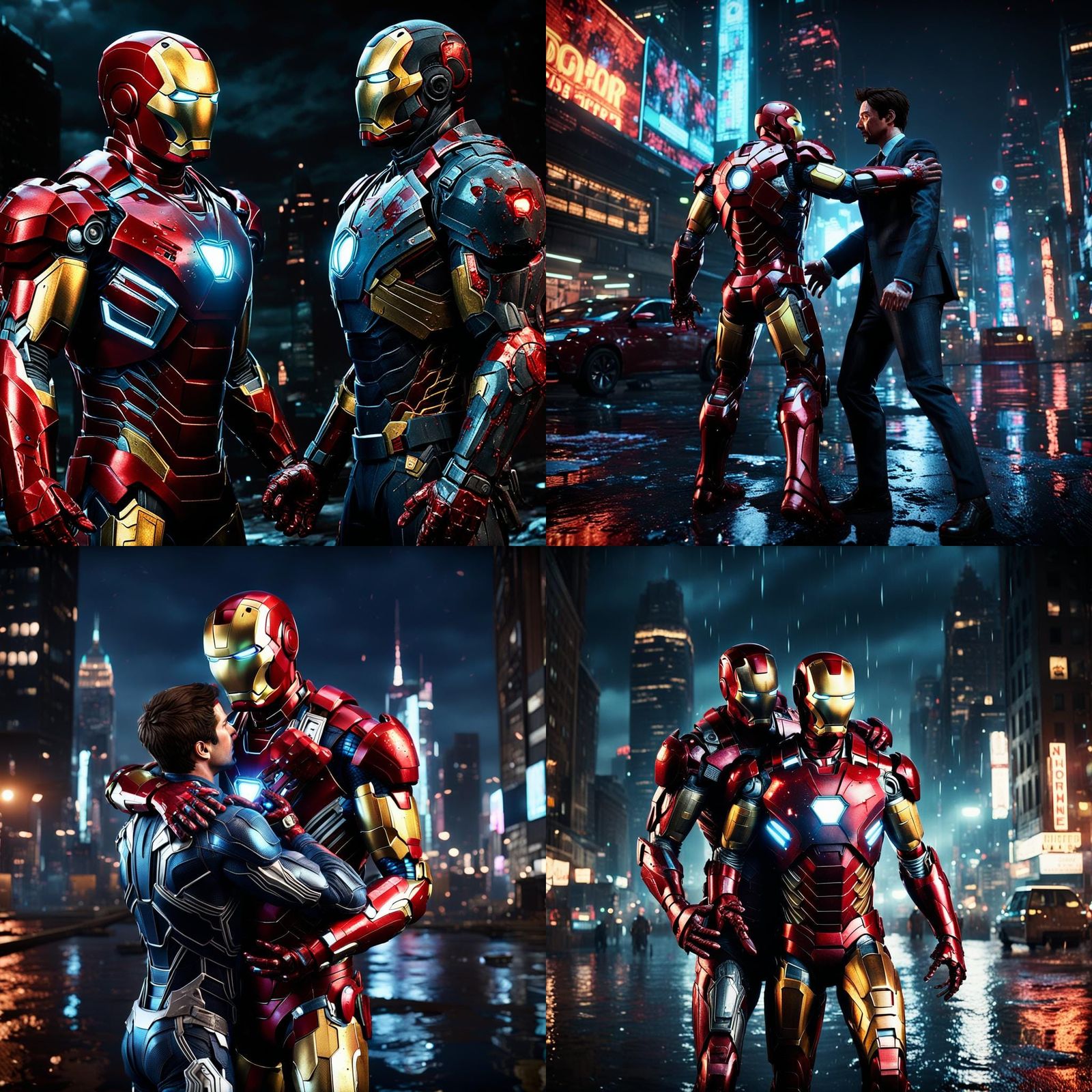 Iron Man Cradles Peter Parker: 3D Game Cinematic