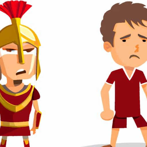 Wounded Roman Legionary: Strength After Battle as Oil Painti...