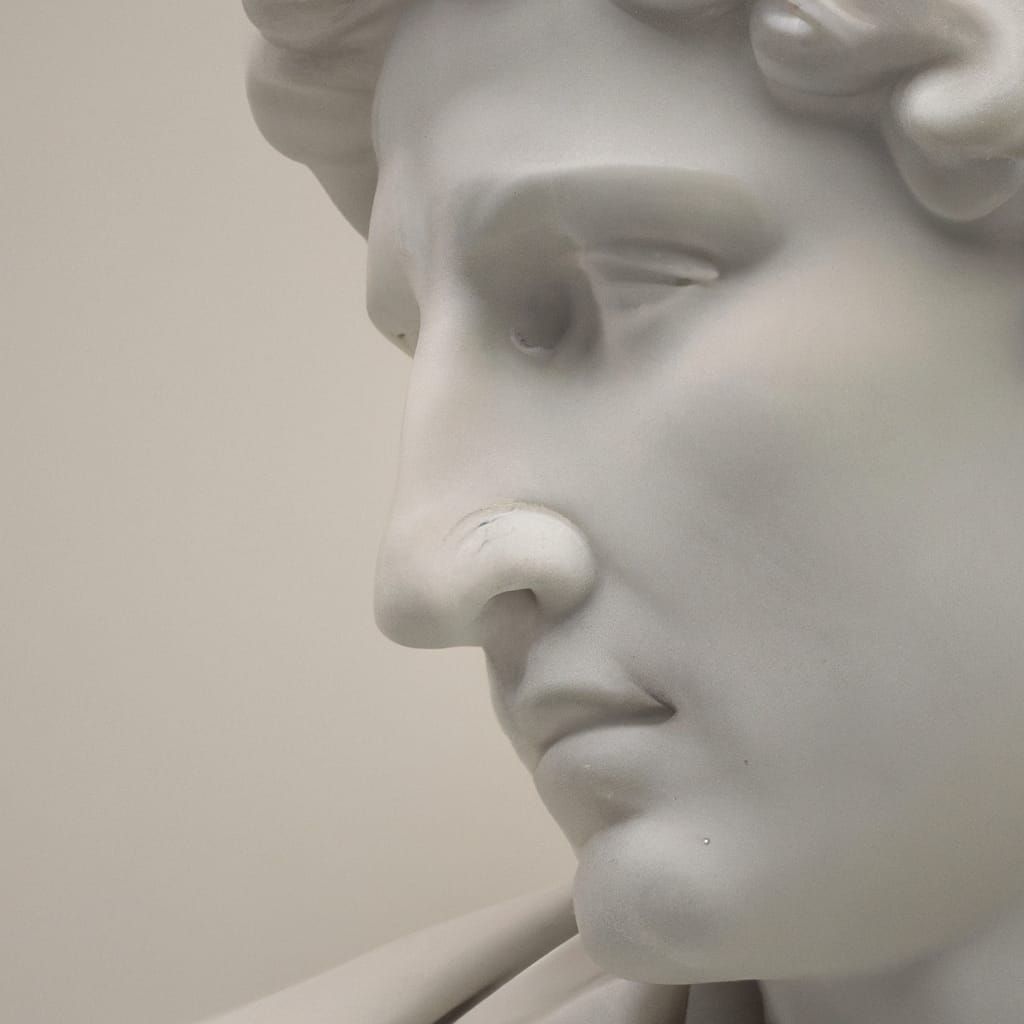 Detailed Marble Statue of a Greek God