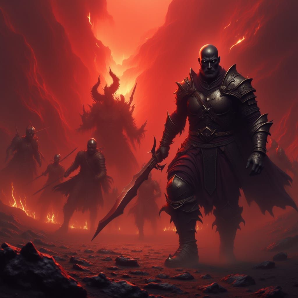 Knight vs Demons: Epic Dark Fantasy Concept Art