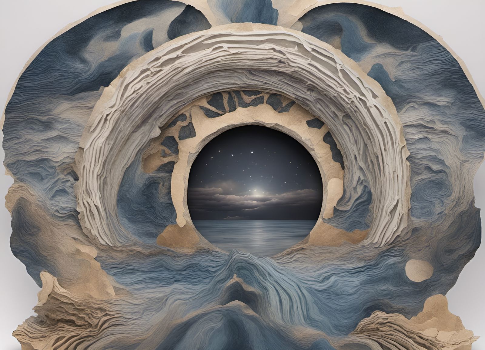 Biological Mothership Glides Through Shining Night Sky