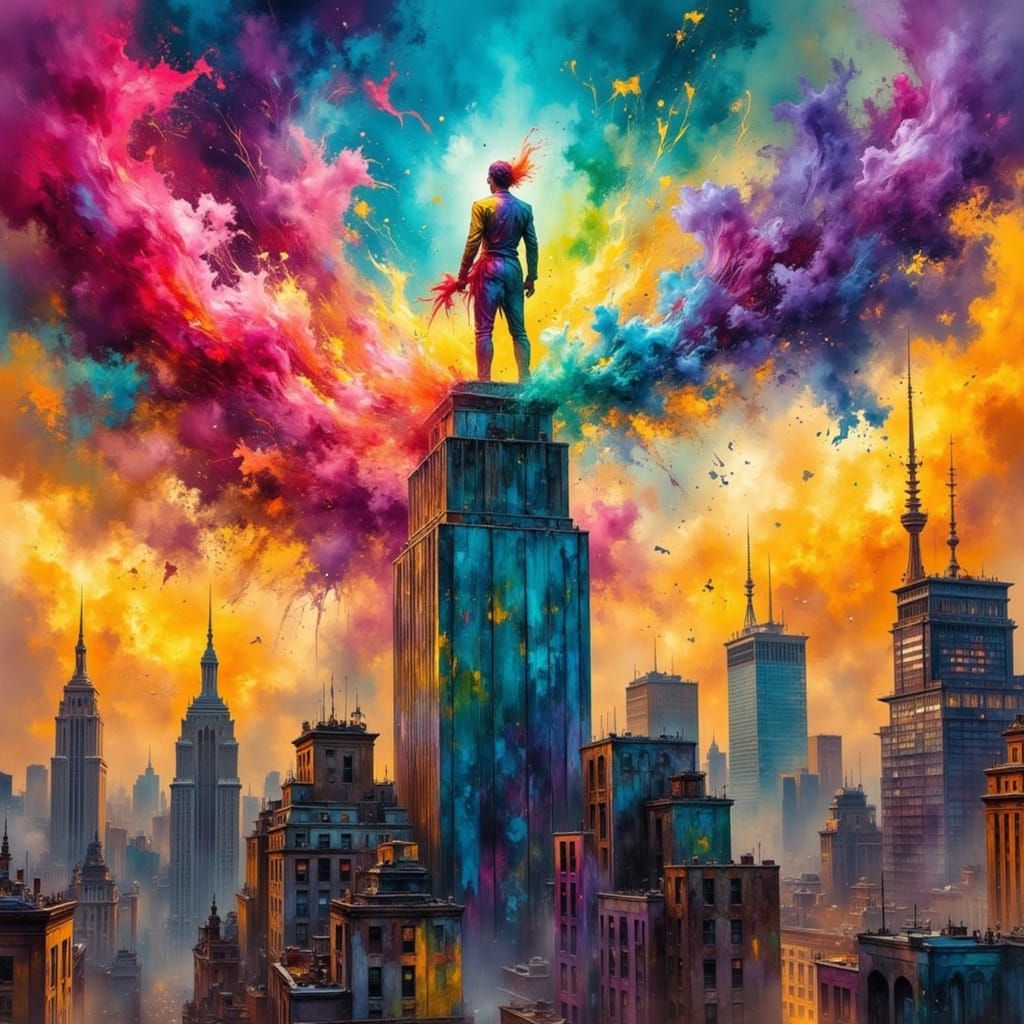 Dr. Chromatic: Supervillain of Color in Comic Style