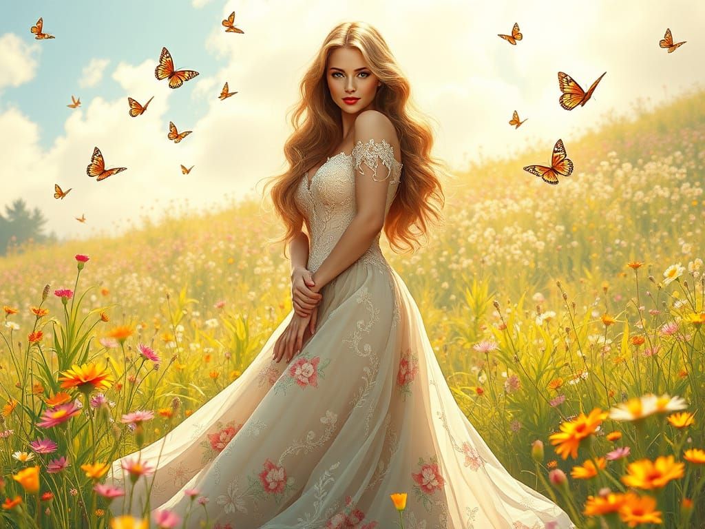 Beauty and the butterflies 1