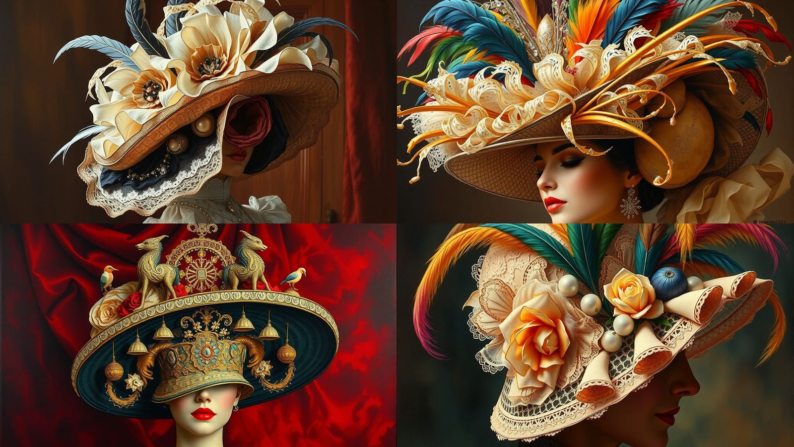 Oil Painting of an Extraordinary Hat Design