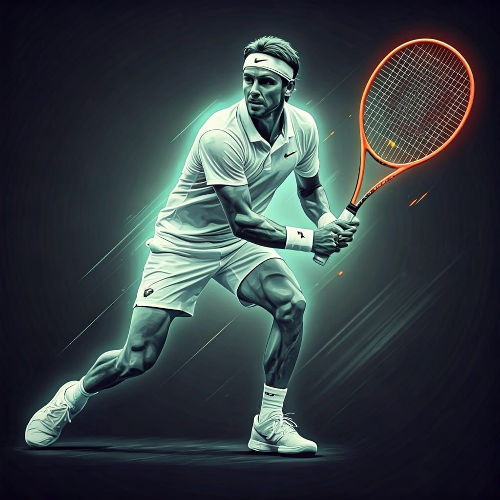 Abstract Tennis Players in Rothko-Gurney Style