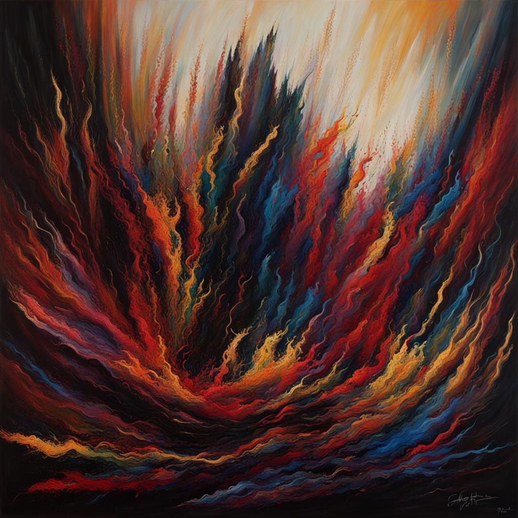 Ecstatic Crescendo: Abstract Art in Complementary Colors