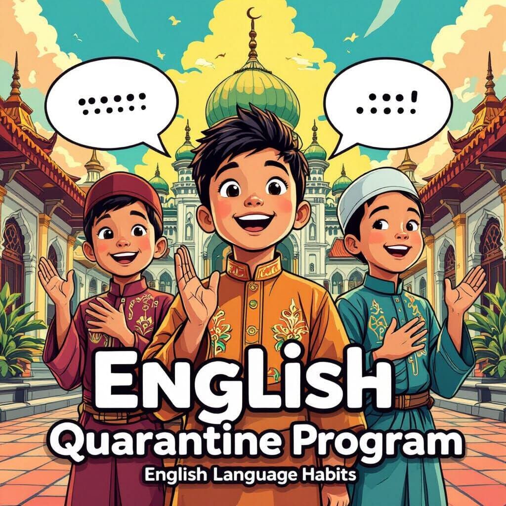 Indonesian Boys Confidently Speaking English in Digital Art