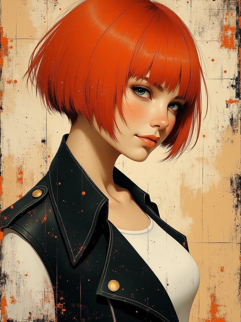 Gothic Woman in Maximalist Art Nouveau Style with Loish Clam...