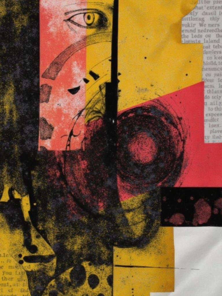 Surreal Collage of Fragmented Silhouettes and Mirrors