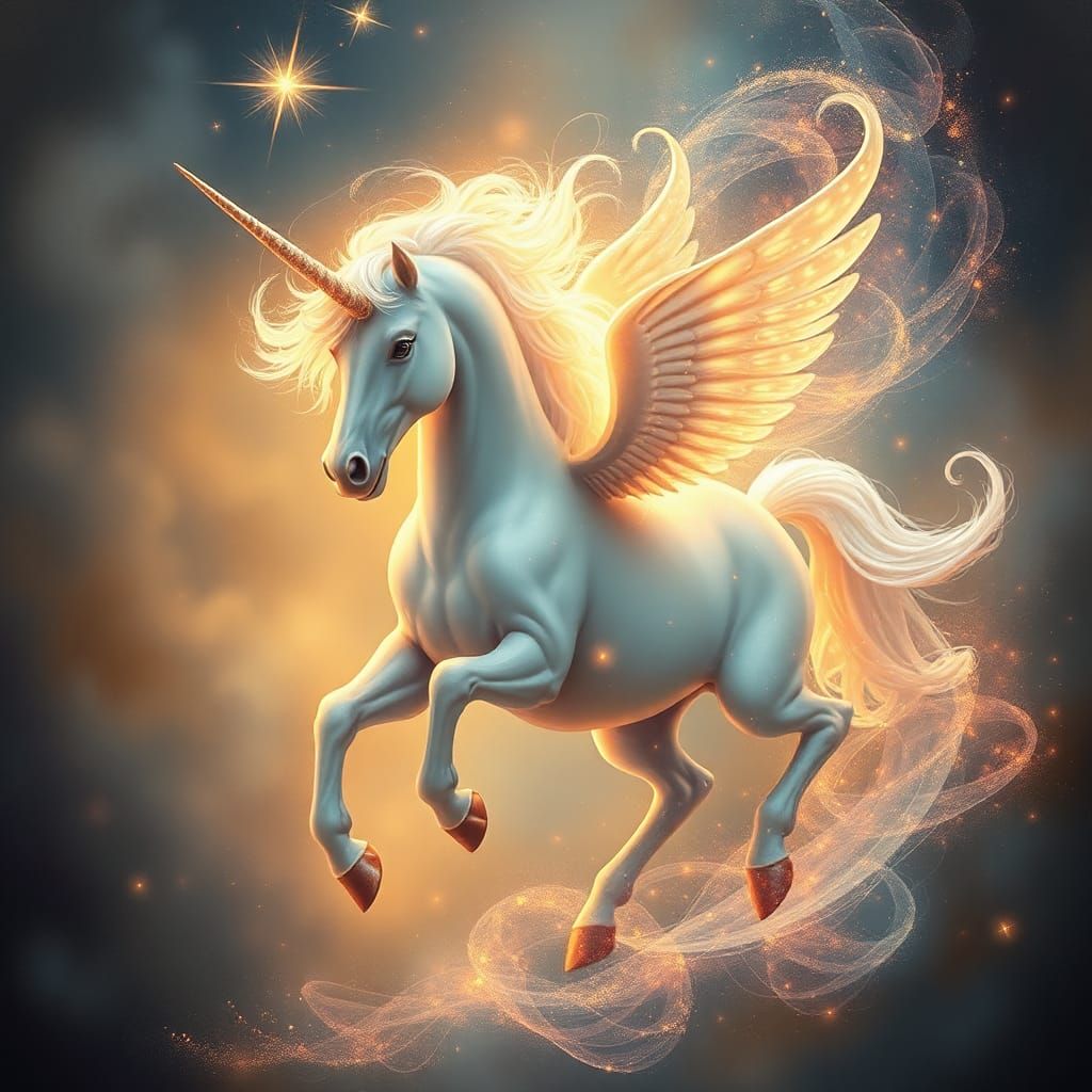 Ethereal Unicorn in a Magical Fantasy