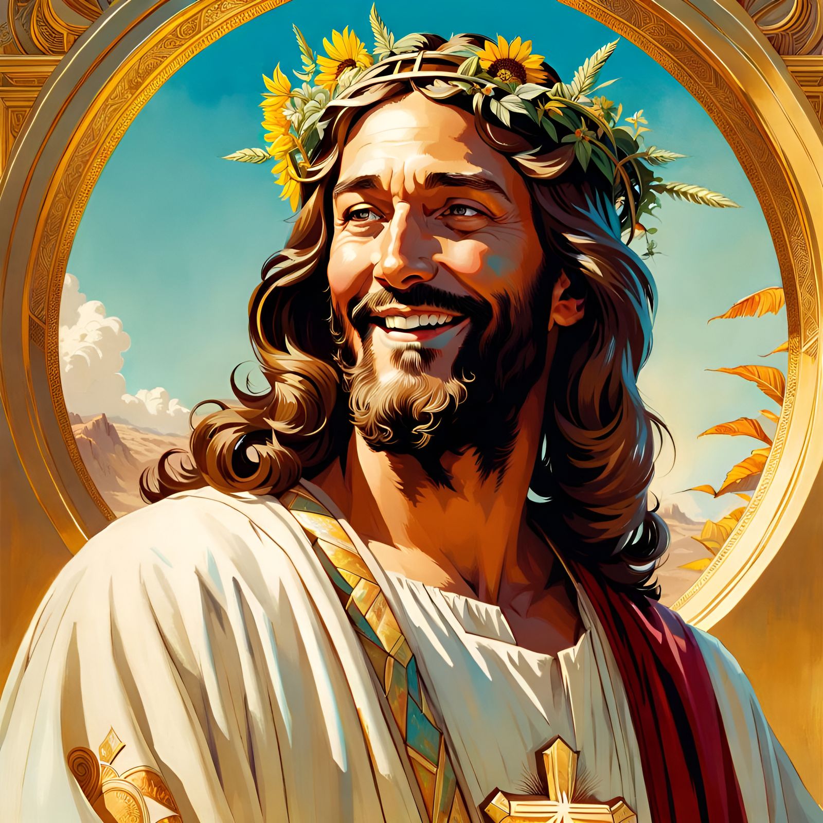 Radiant Portrait of Smiling Jesus Christ