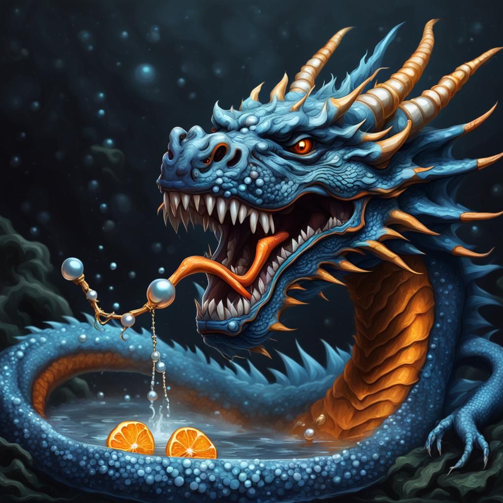 Astral Dragon Defends Pearl Fountain