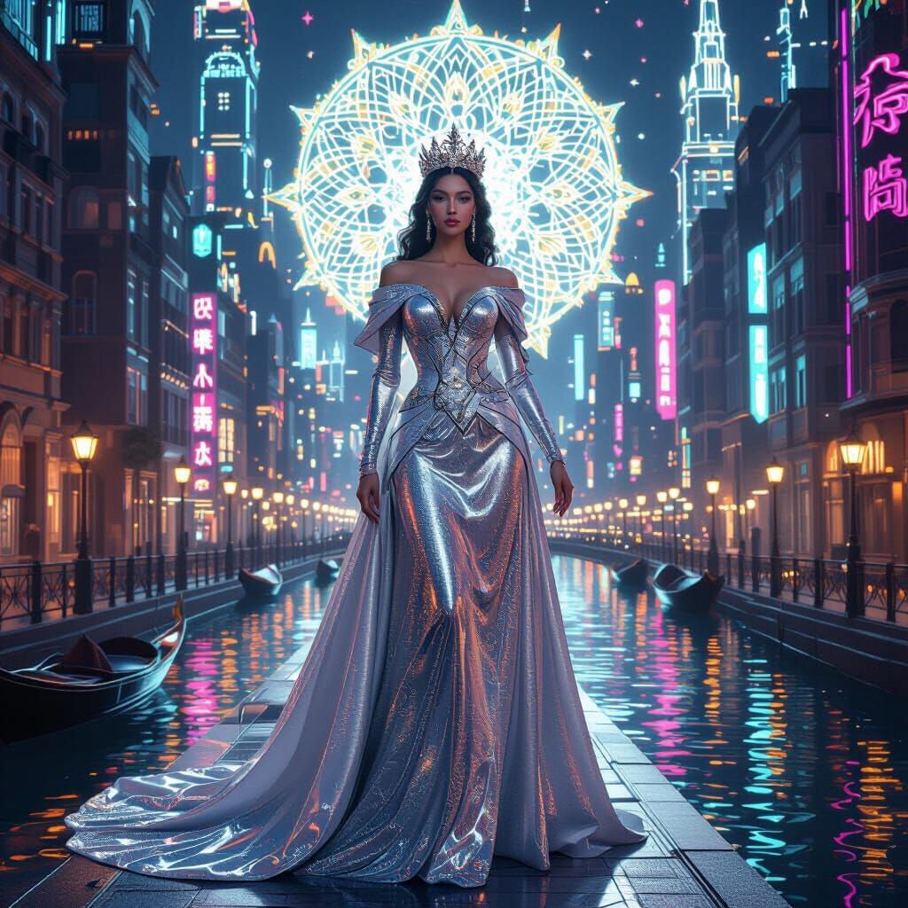 Futuristic Queen in Art Nouveau Fantasy Style