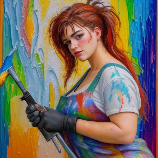 Expressionist Oil Painting in Neo-Impressionism Style