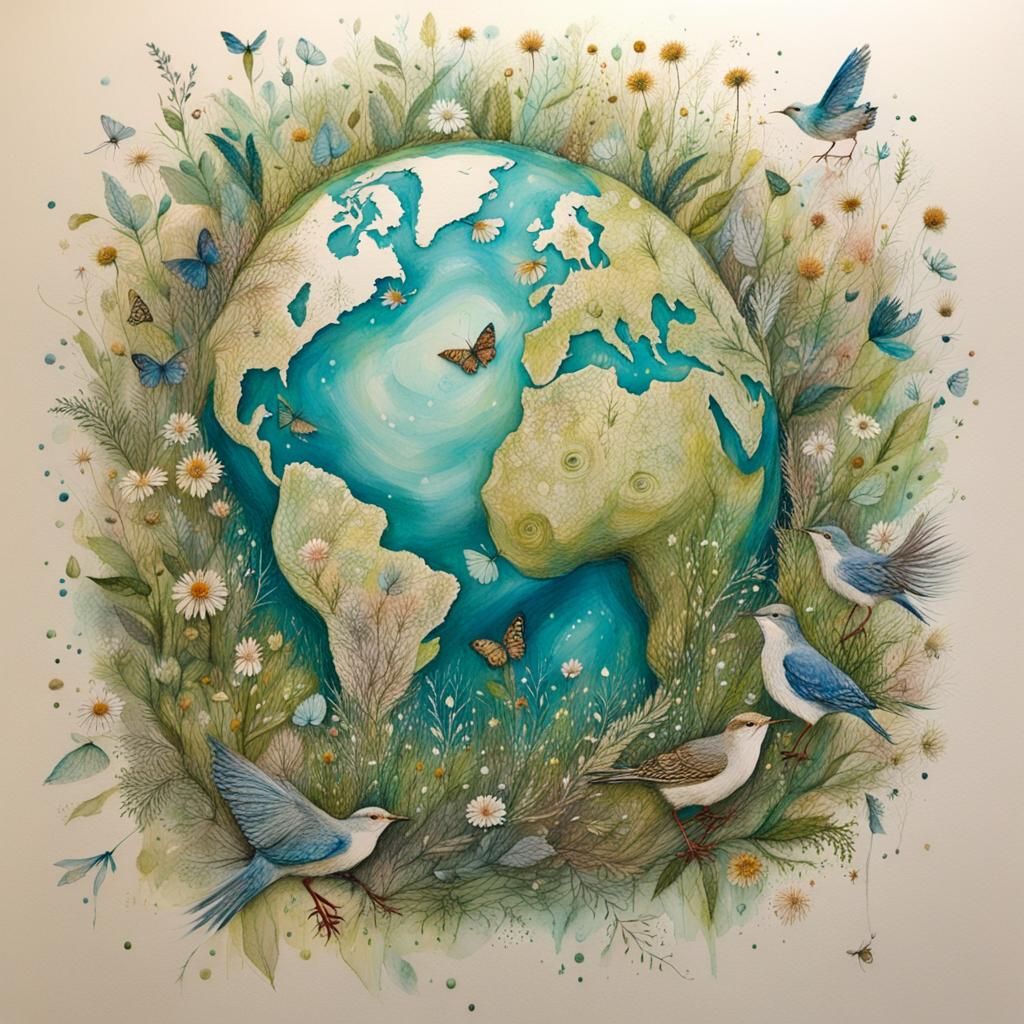 Intricate Earth Day Artwork by Grossmith and Griffiths