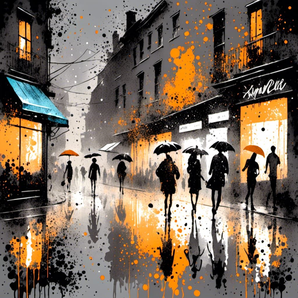 Neon City Street at Night in Cyberpunk Style